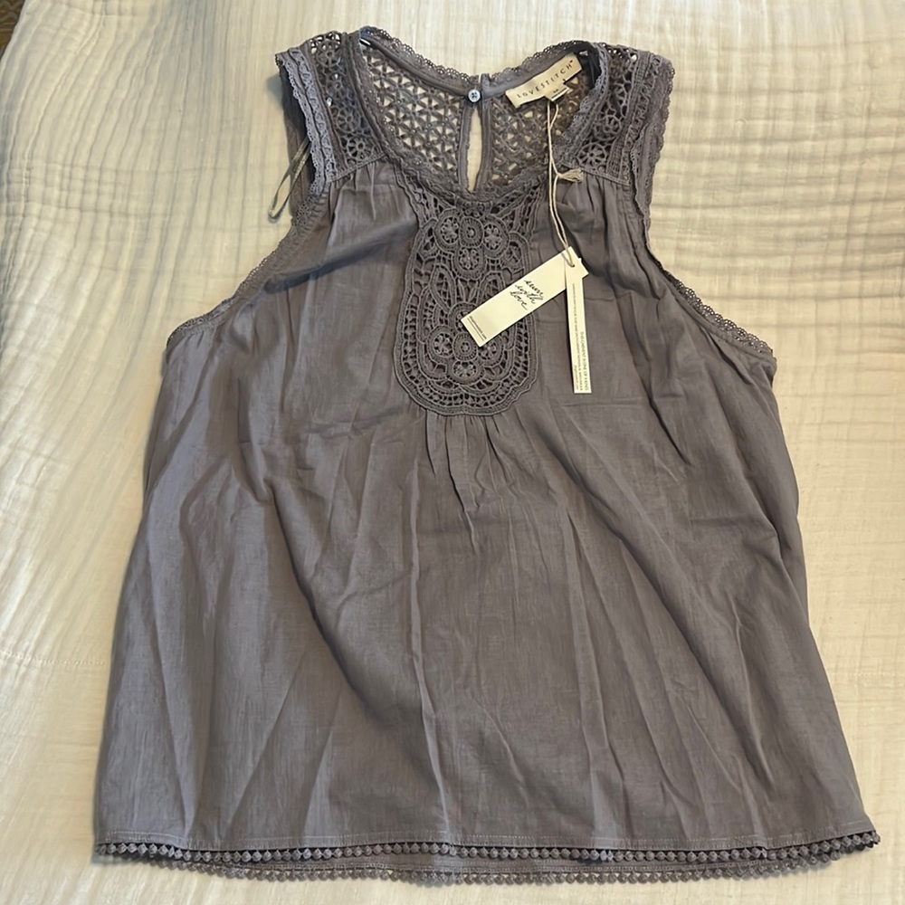 Lovestitch sleeveless eyelet blouse